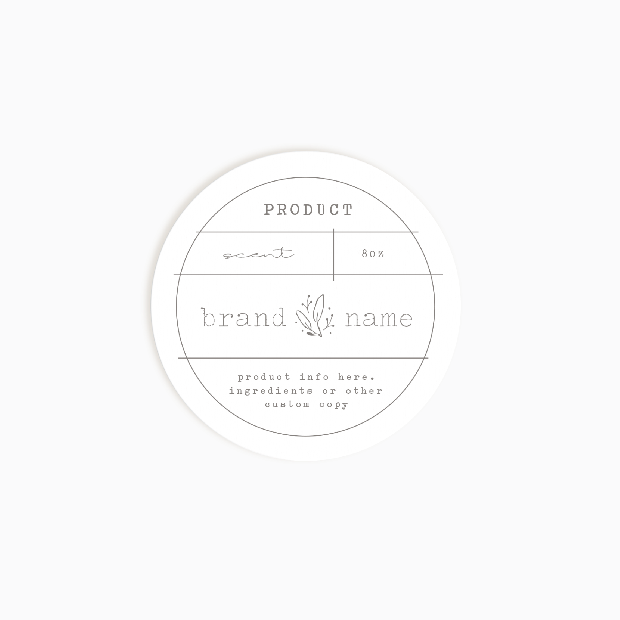 Harlow Street Round Product Label