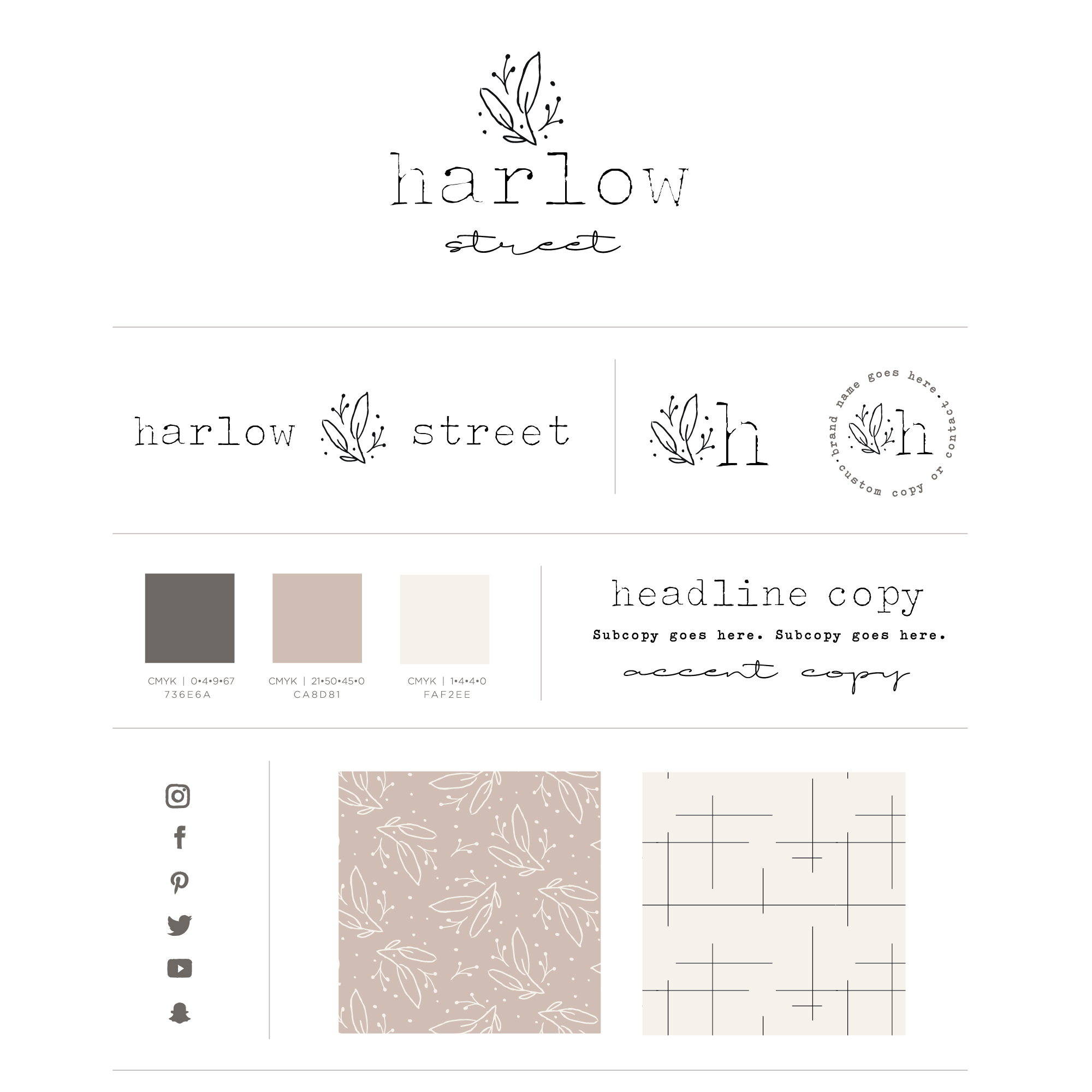 Harlow Street Logo and Brand Kit