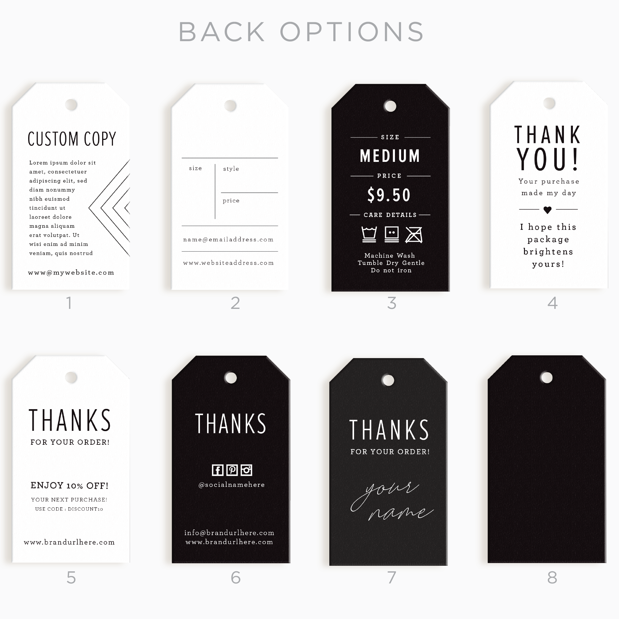 Aspen Court Angled Corner Hang Tags