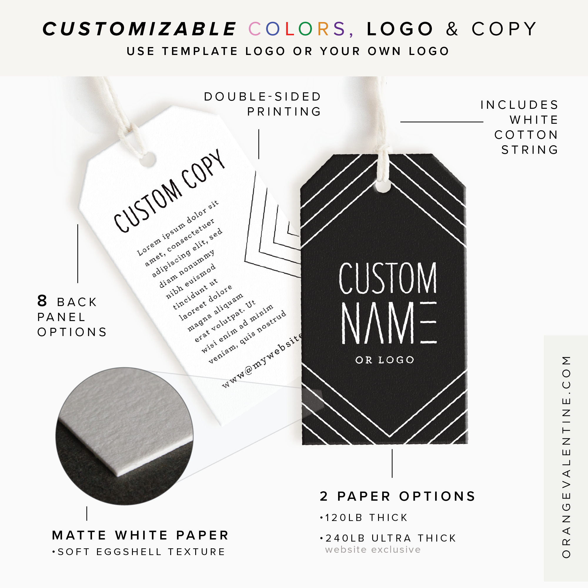 Aspen Court Angled Corner Hang Tags