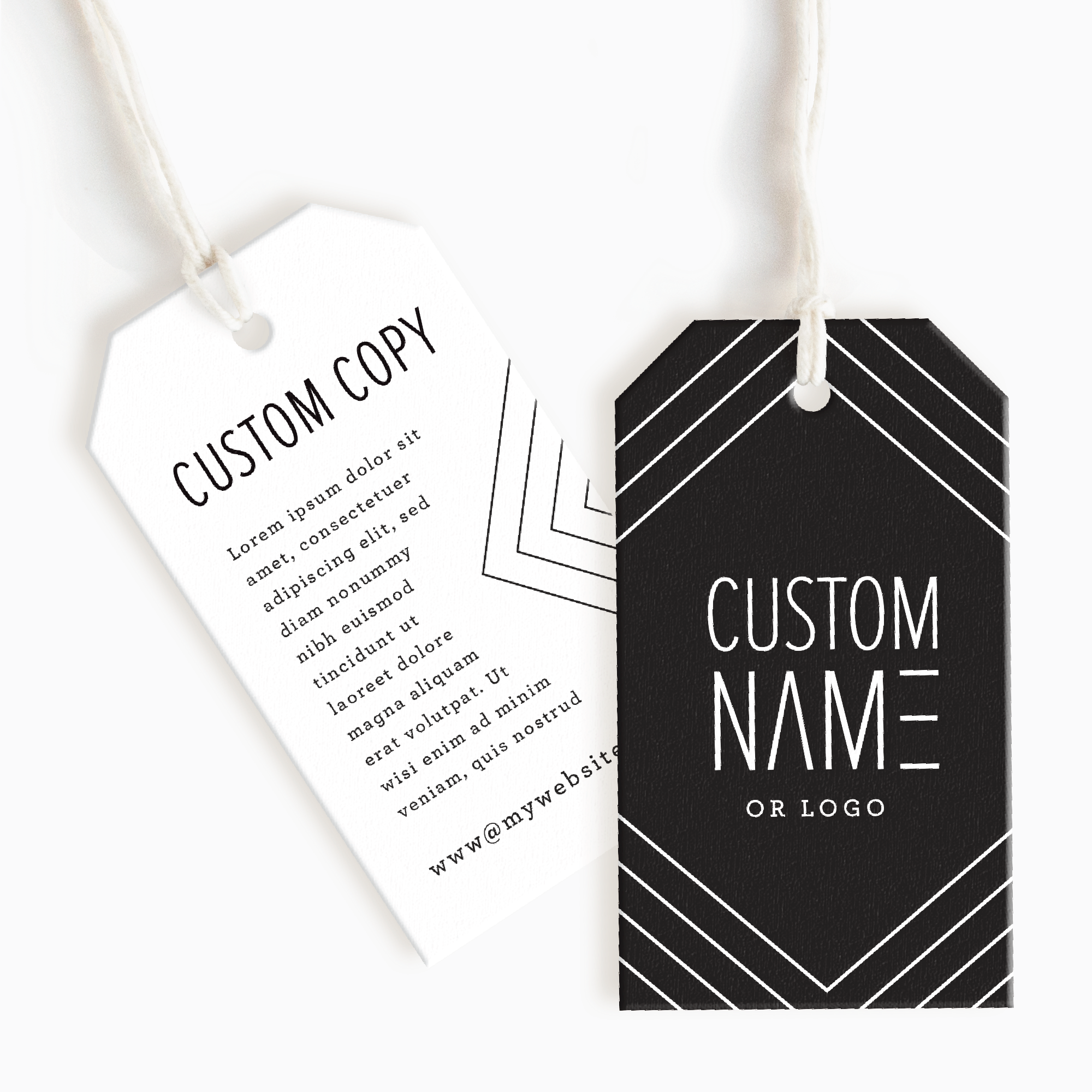 Aspen Court Angled Corner Hang Tags