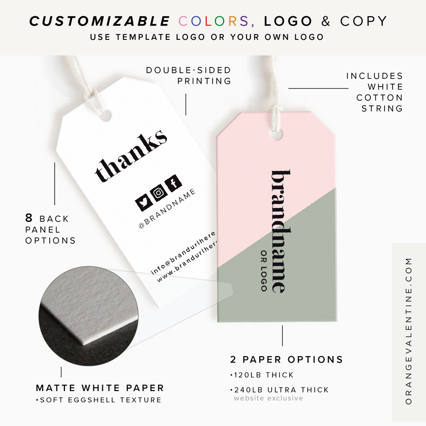 Angled Corner Tags – Orange Valentine