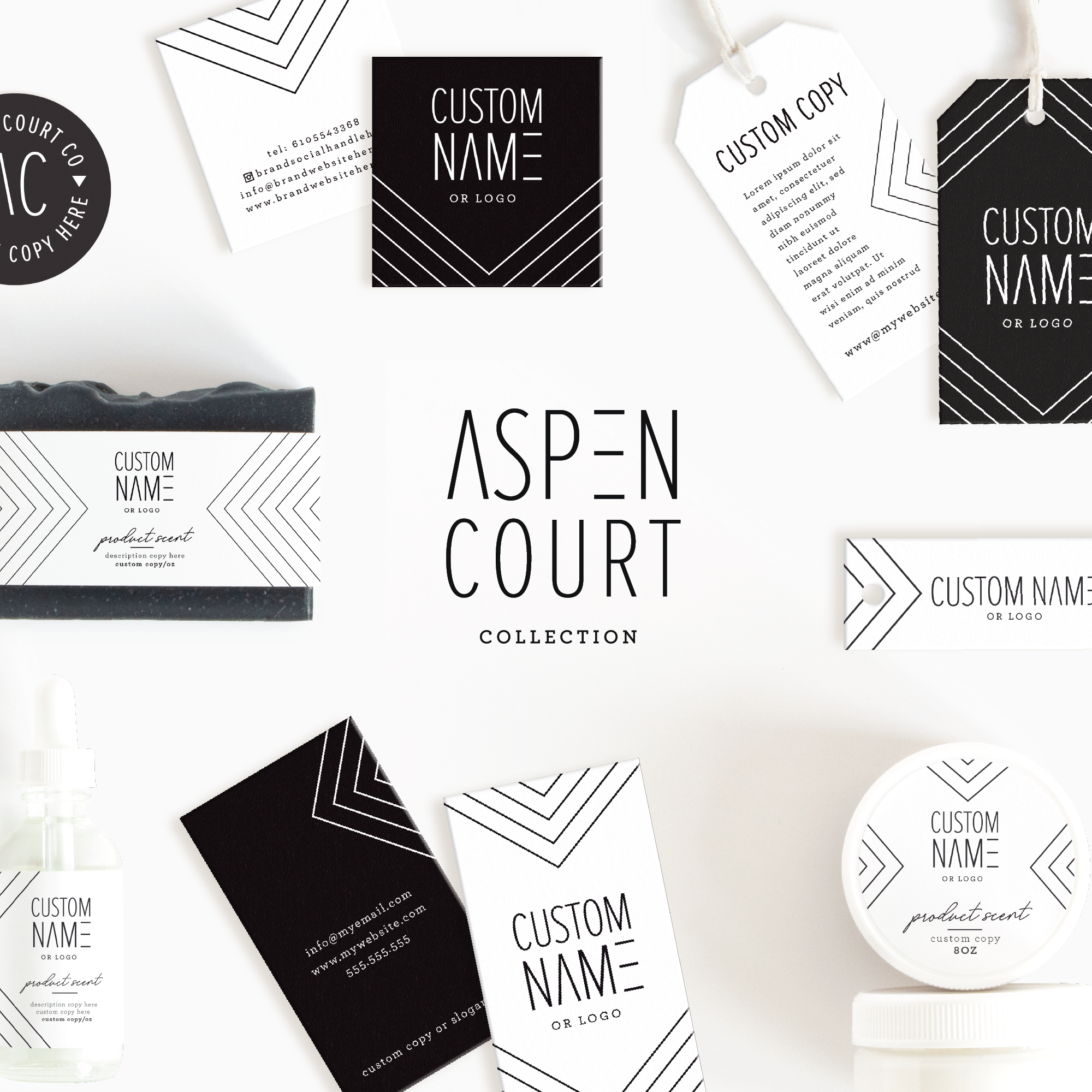 Aspen Court Vertical Product Label