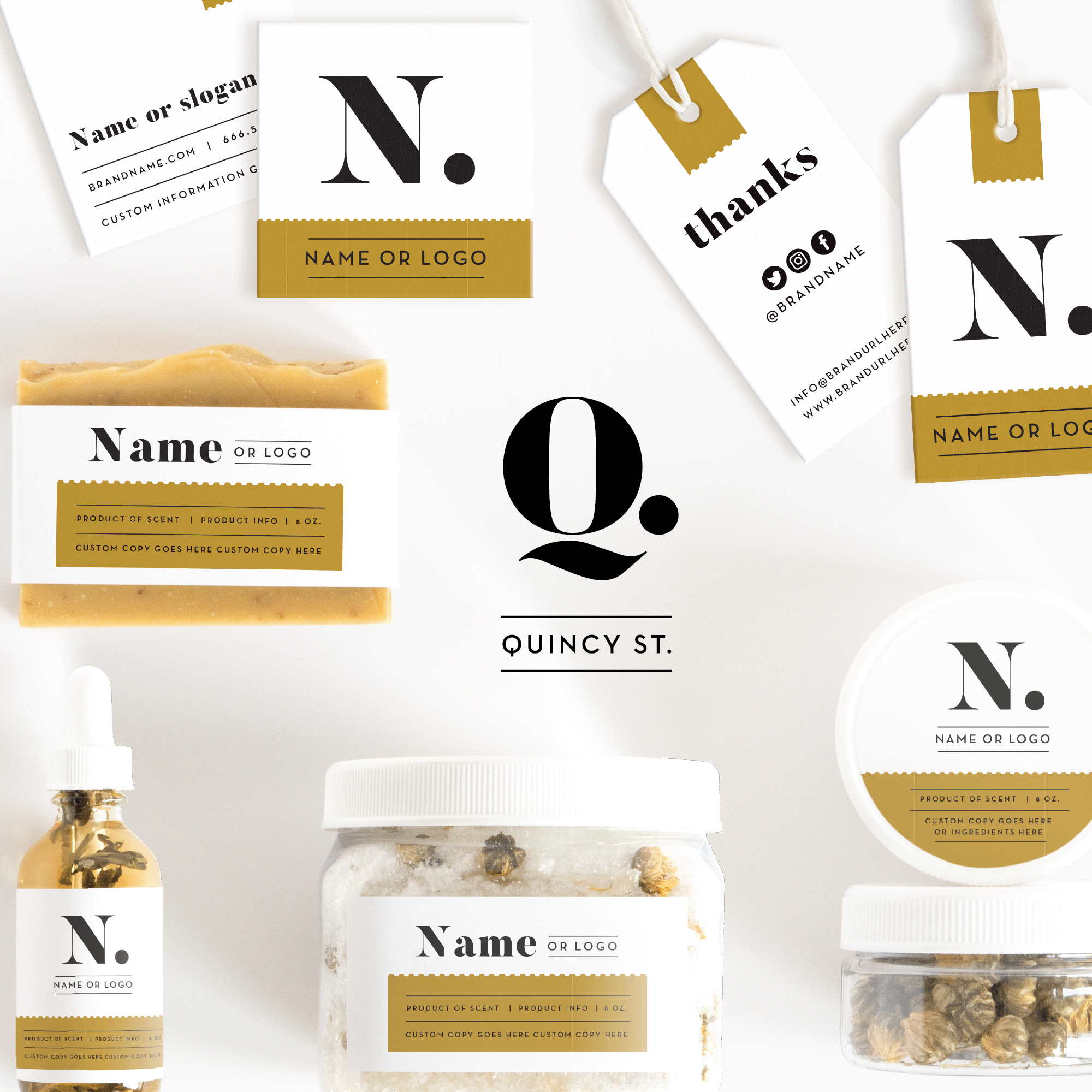 Quincy Street Vertical Product Label